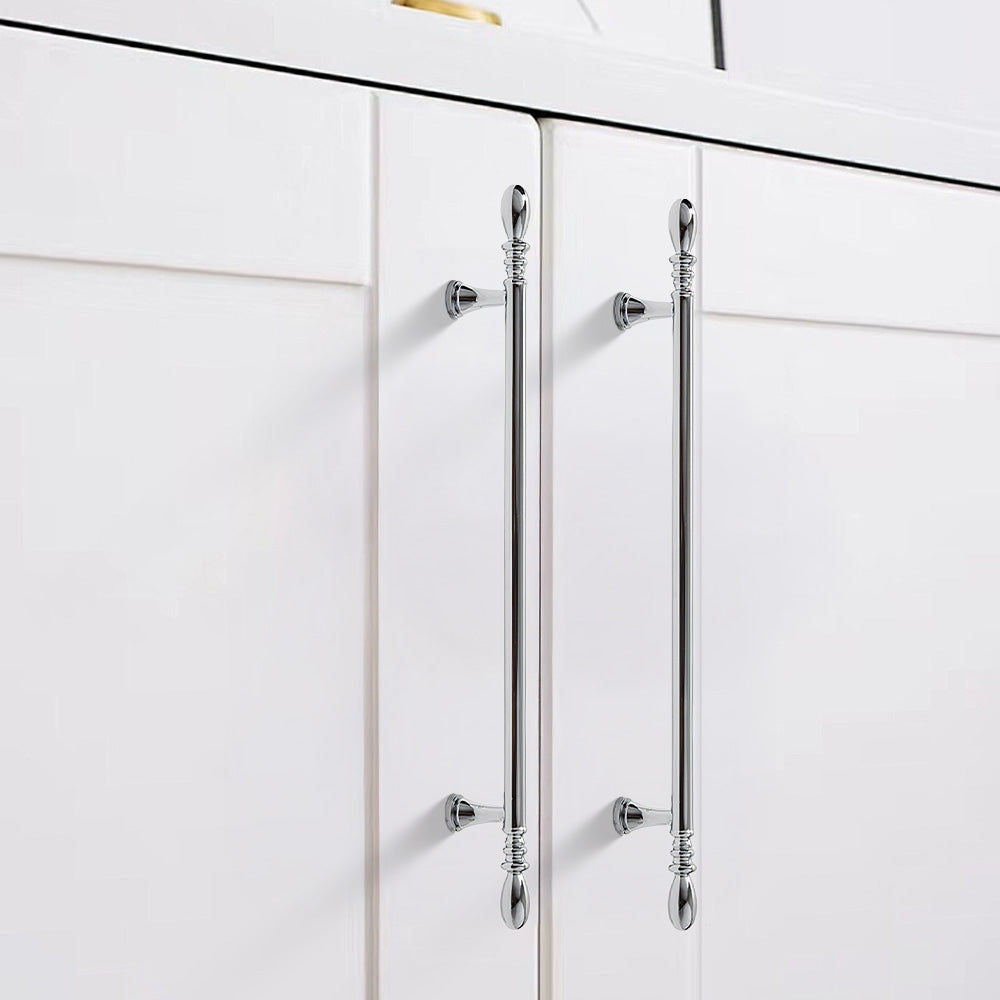 Comforsyco Solid Brass Round Bar Cabinet Pulls and Knobs