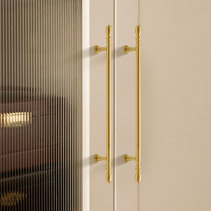 Comforsyco Solid Brass Round Bar Cabinet Pulls and Knobs
