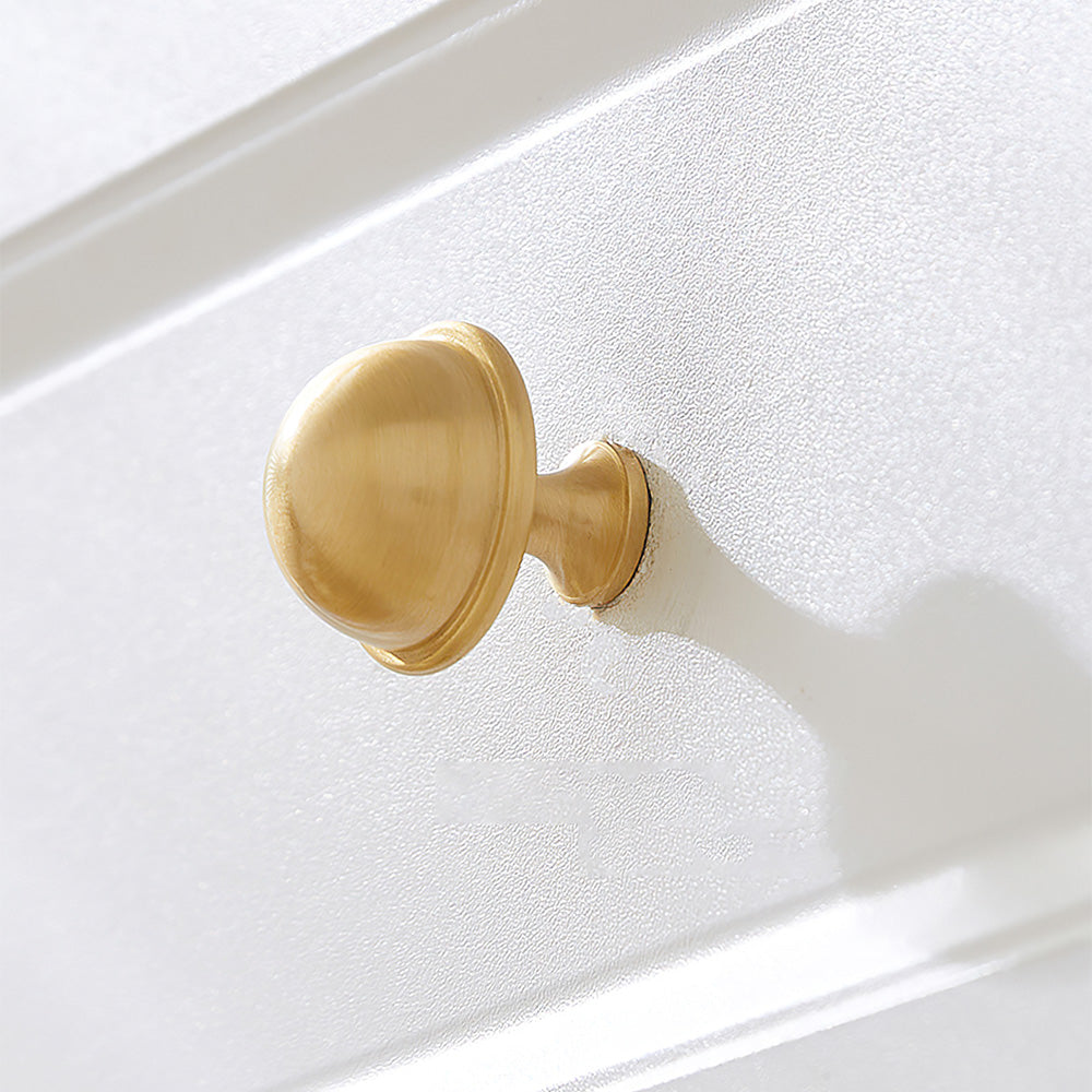 Comforsyco Solid Brass Round Bar Cabinet Pulls and Knobs