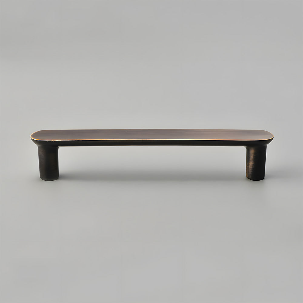 Coffee brass rounded bar cabinet pull, presented for reference on a clean neutral background