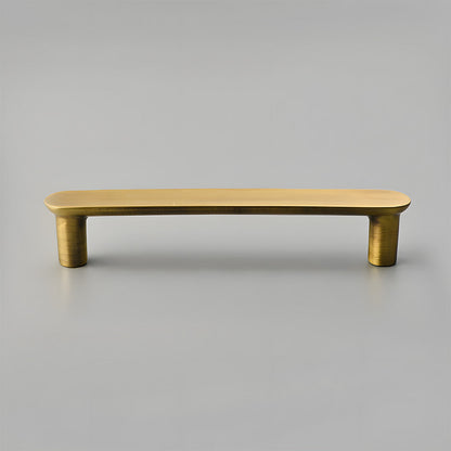 Bronze brass rounded bar cabinet pull, pictured in one view on a clean neutral background