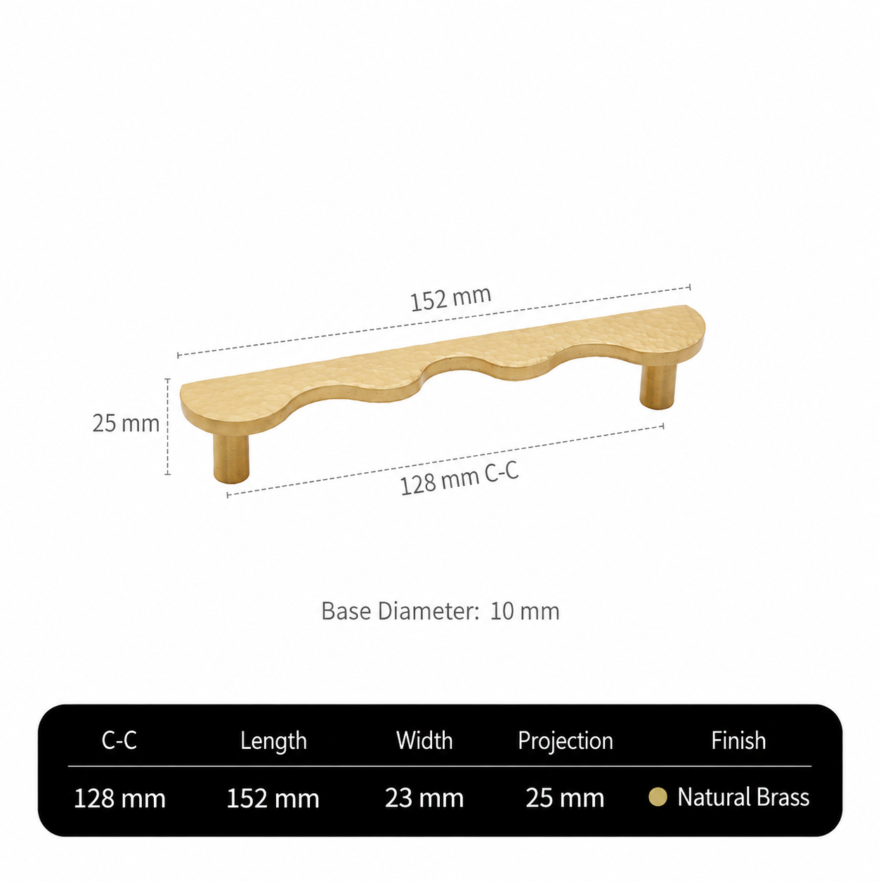 Solid Brass Wave-Shaped Cabinet and Drawer Pulls