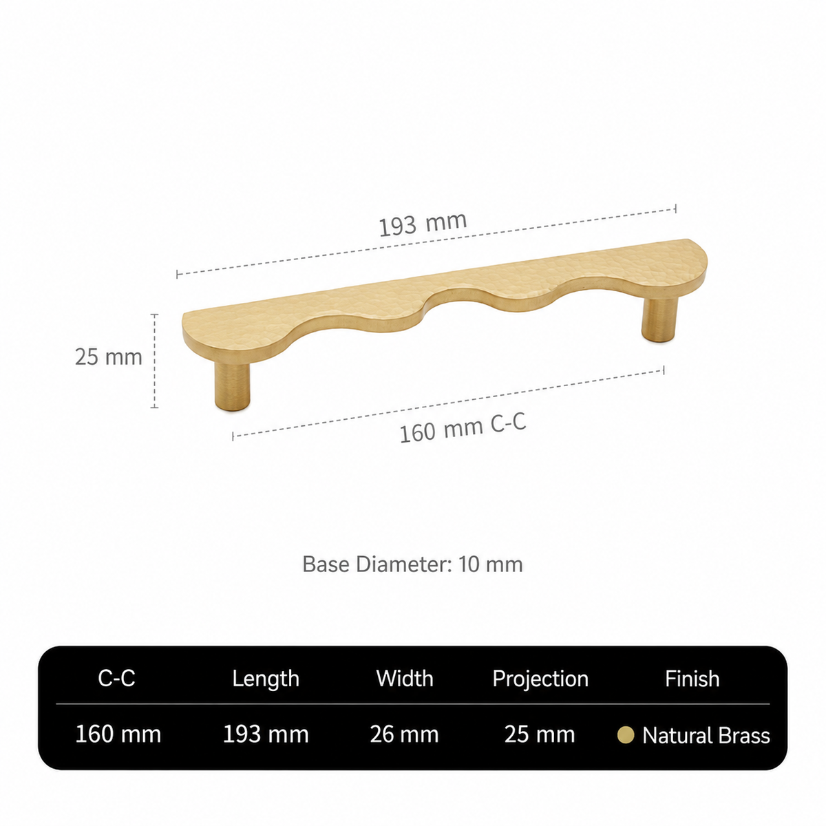 Solid Brass Wave-Shaped Cabinet and Drawer Pulls