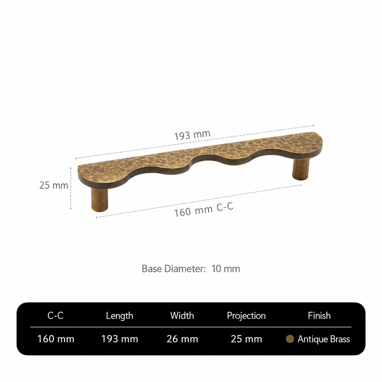 Solid Brass Wave-Shaped Cabinet and Drawer Pulls