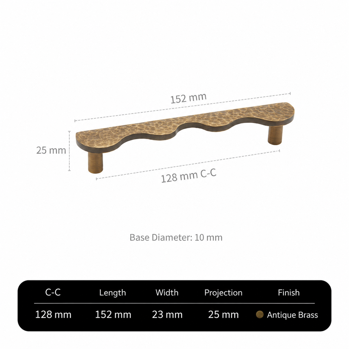 Solid Brass Wave-Shaped Cabinet and Drawer Pulls