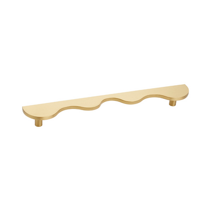 Solid Brass Wave-Shaped Cabinet and Drawer Pulls