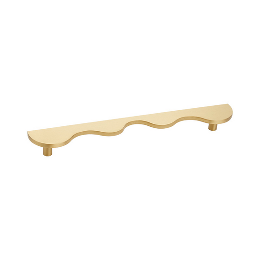 Solid Brass Wave-Shaped Cabinet and Drawer Pulls