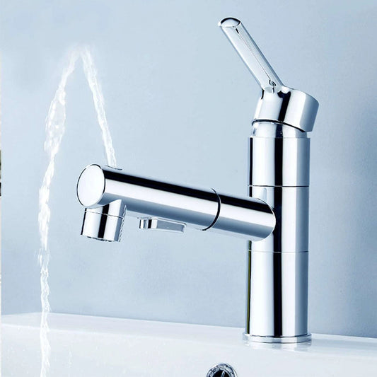 Solvik Modern Single-Hole Pull-Out Bathroom Sink Faucet with 180° Swivel Spout
