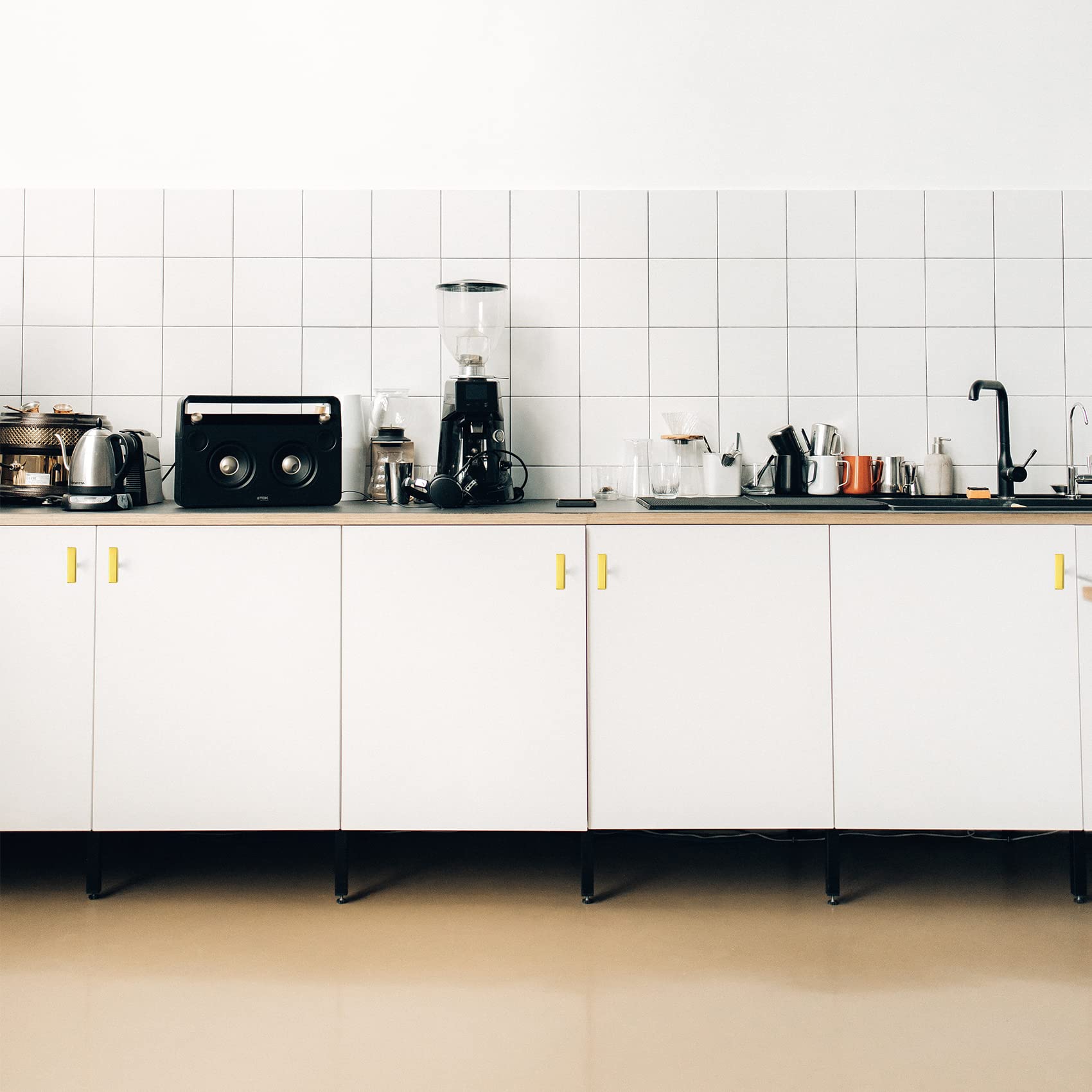 Comforsyco Square Brushed Gold Cabinet Pulls For Kitchen