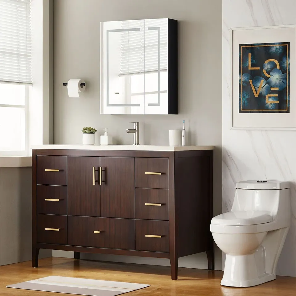 Comforsyco Square Brushed Gold Cabinet Pulls For Kitchen