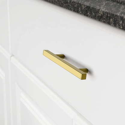 Comforsyco Square Brushed Gold Cabinet Pulls For Kitchen