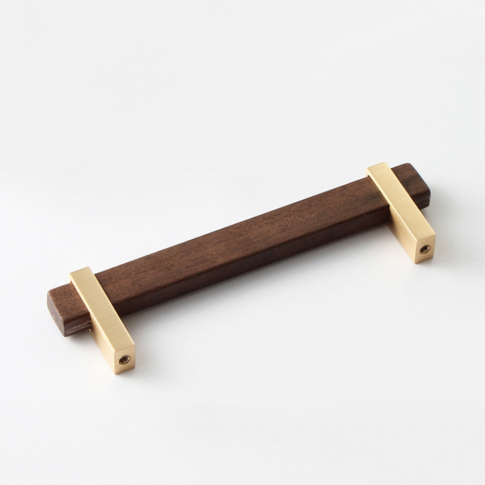 Comforsyco Square T-Bar Wooden Walnut Kitchen Cabinet Pulls