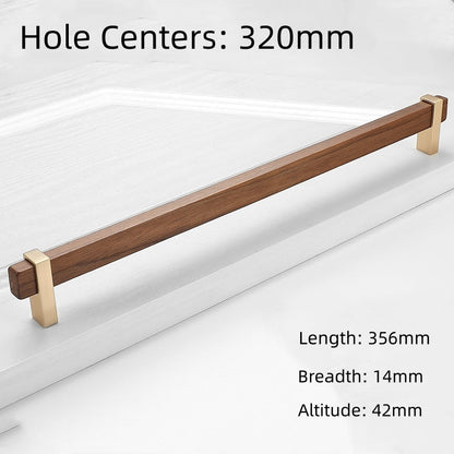 Comforsyco Square T-Bar Wooden Walnut Kitchen Cabinet Pulls