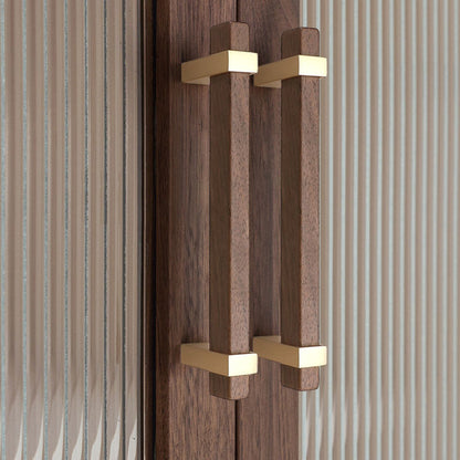 Comforsyco Square T-Bar Wooden Walnut Kitchen Cabinet Pulls