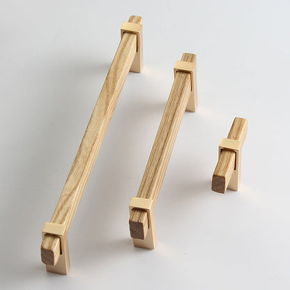 Comforsyco Square T-Bar Wooden Walnut Kitchen Cabinet Pulls
