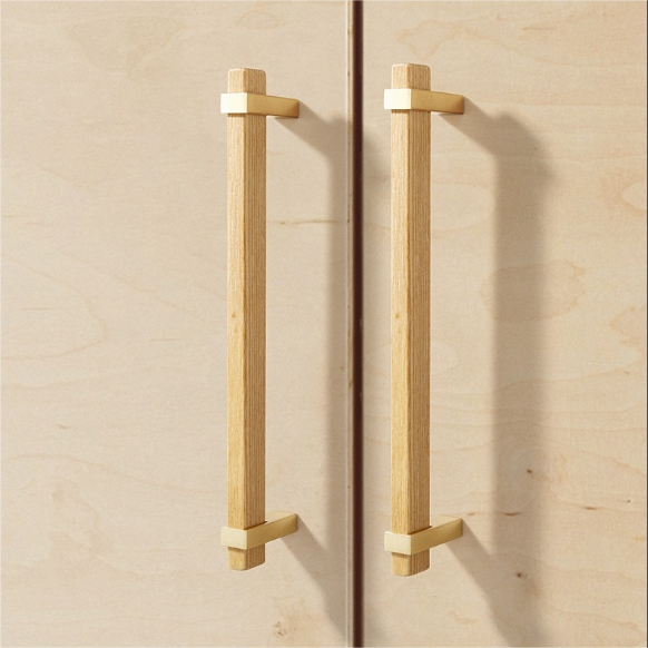 Comforsyco Square T-Bar Wooden Walnut Kitchen Cabinet Pulls