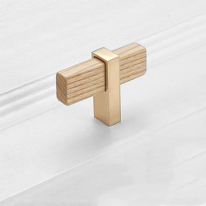 Comforsyco Square T-Bar Wooden Walnut Kitchen Cabinet Pulls