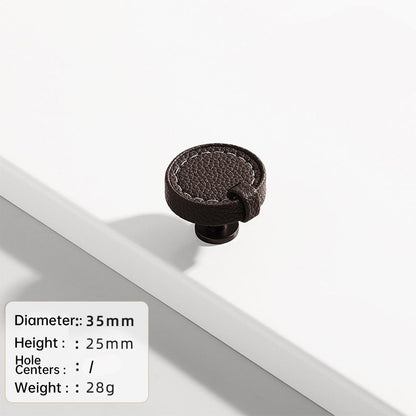 Comforsyco Stitched Leather Cabinet Pulls and Knobs
