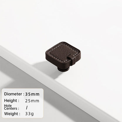 Comforsyco Stitched Leather Cabinet Pulls and Knobs