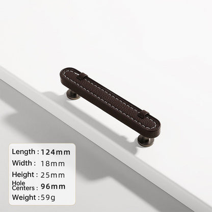 Comforsyco Stitched Leather Cabinet Pulls and Knobs