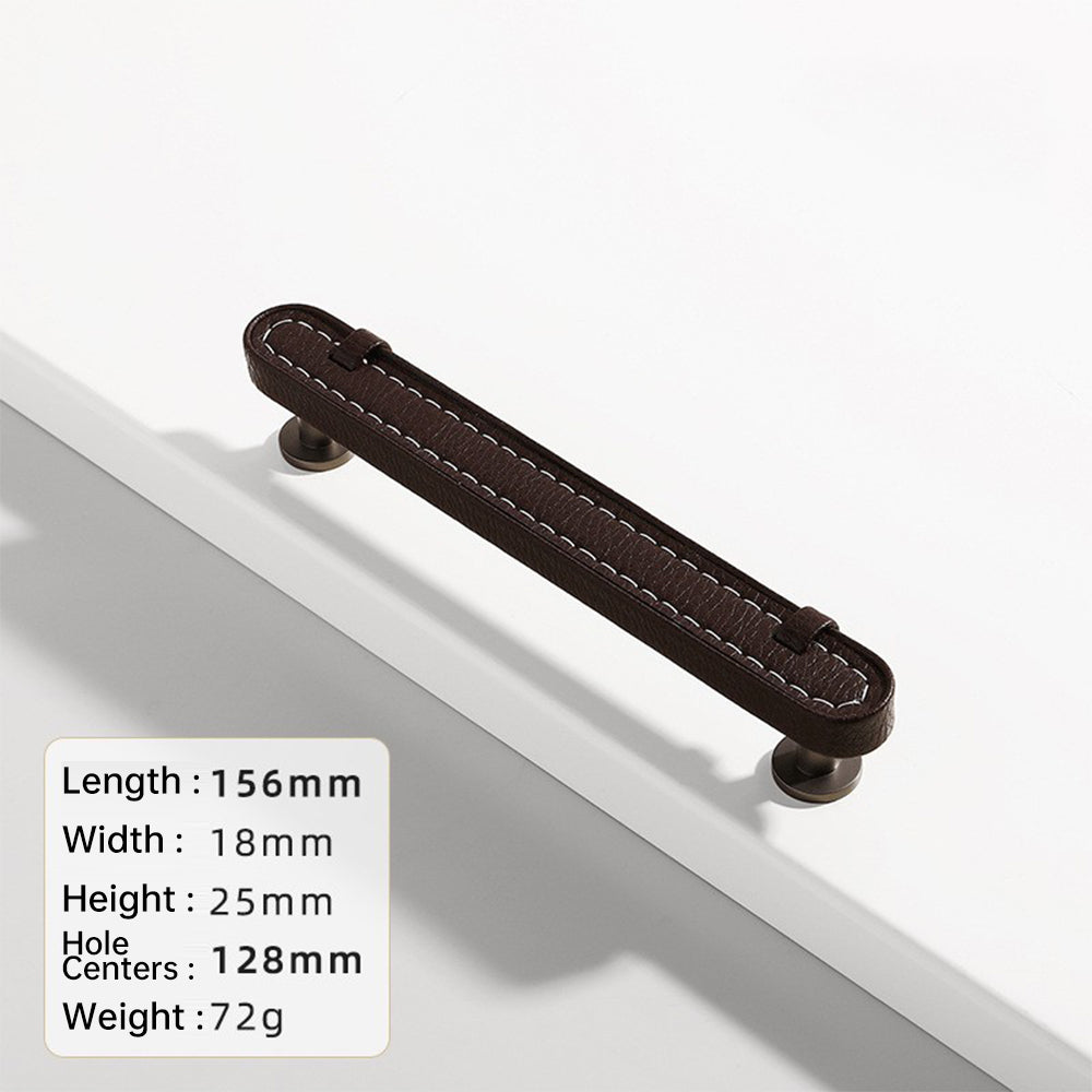 Comforsyco Stitched Leather Cabinet Pulls and Knobs