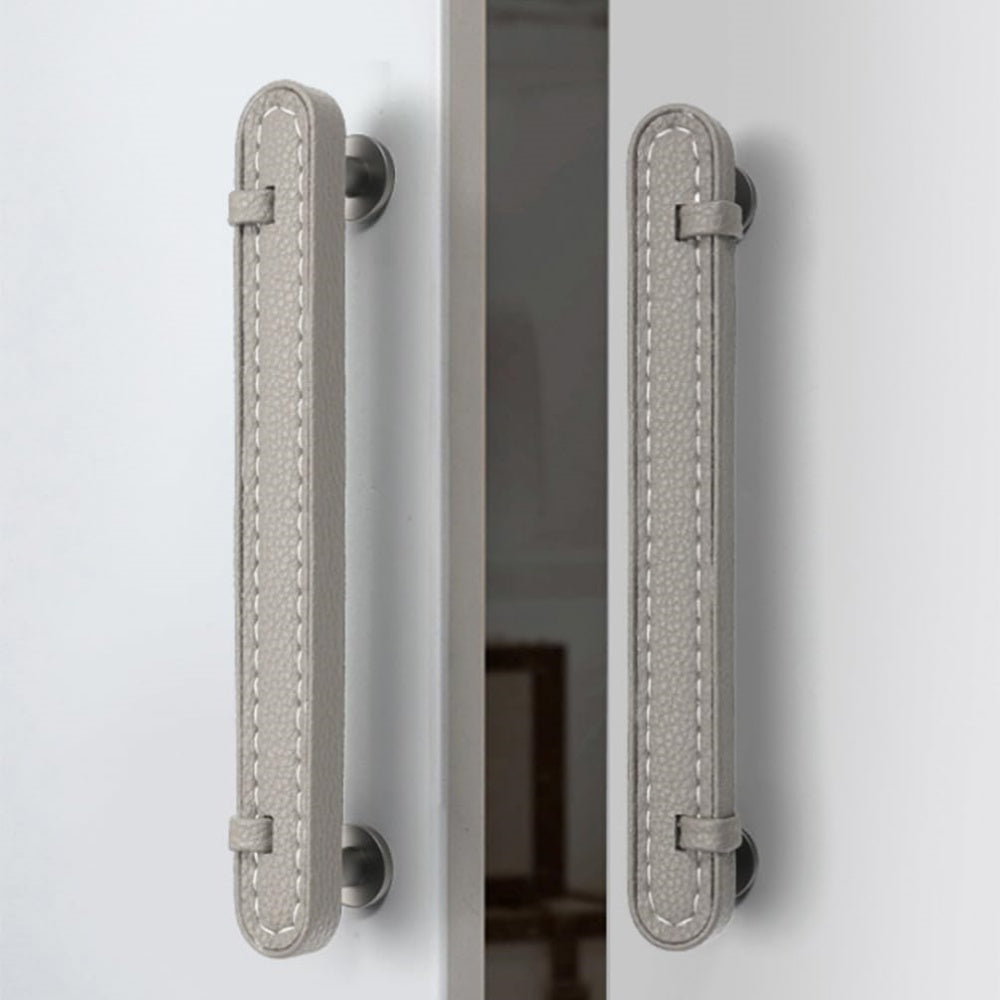 Comforsyco Stitched Leather Cabinet Pulls and Knobs
