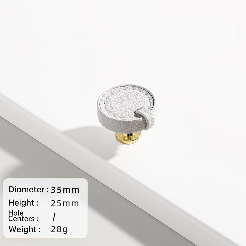 Comforsyco Stitched Leather Cabinet Pulls and Knobs
