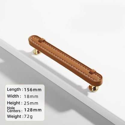 Comforsyco Stitched Leather Cabinet Pulls and Knobs