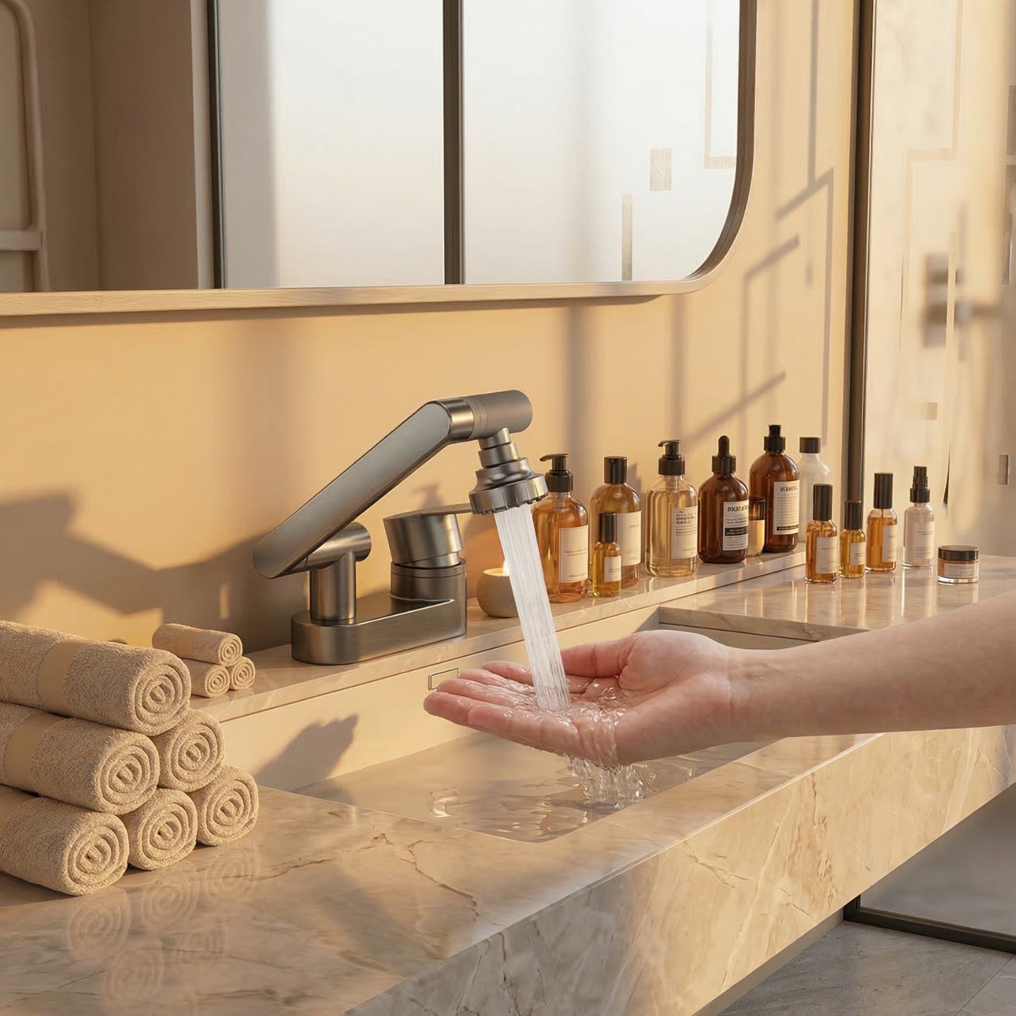 Swivora 2-Mode Rotating Nozzle Bathroom Sink Faucet