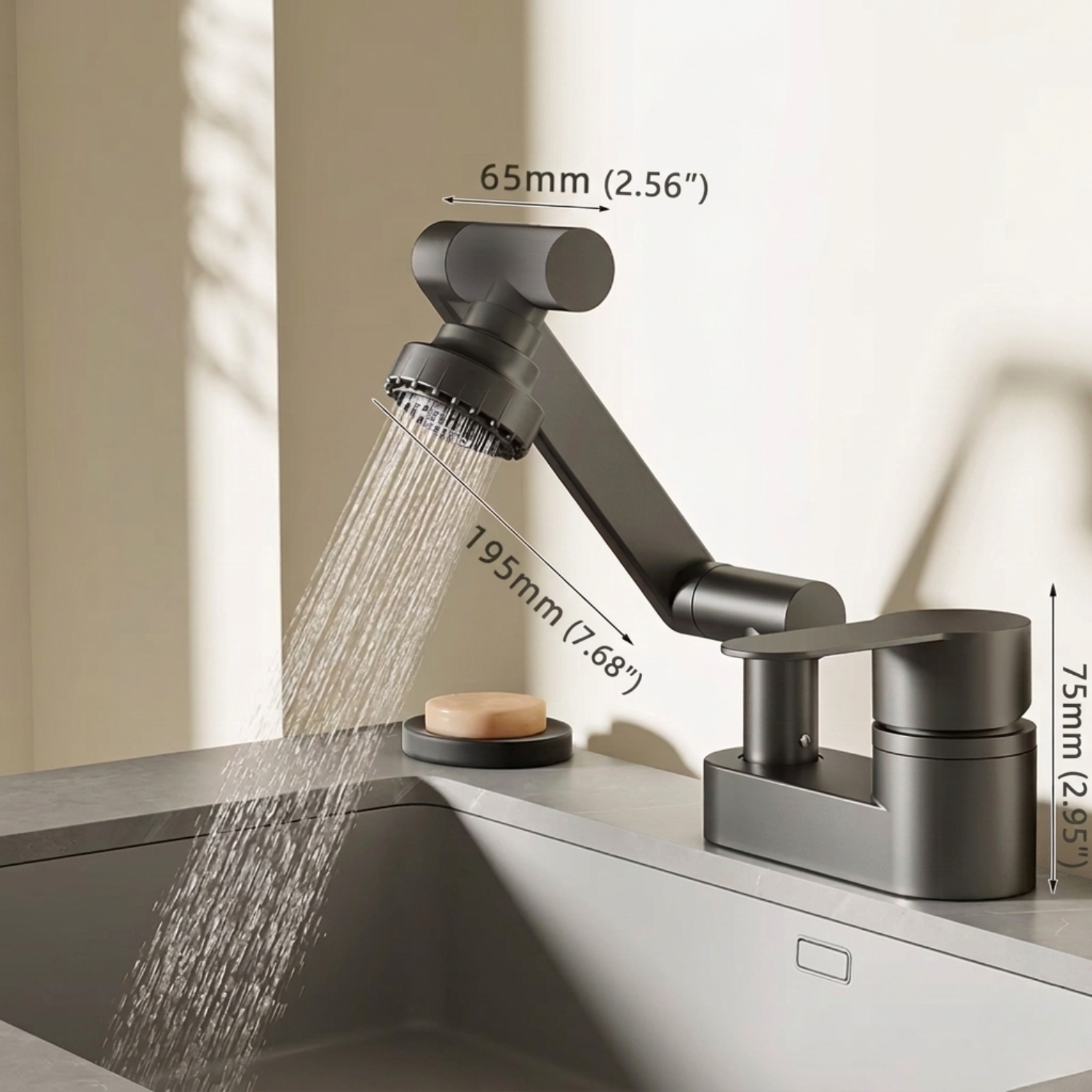 Swivora 2-Mode Rotating Nozzle Bathroom Sink Faucet