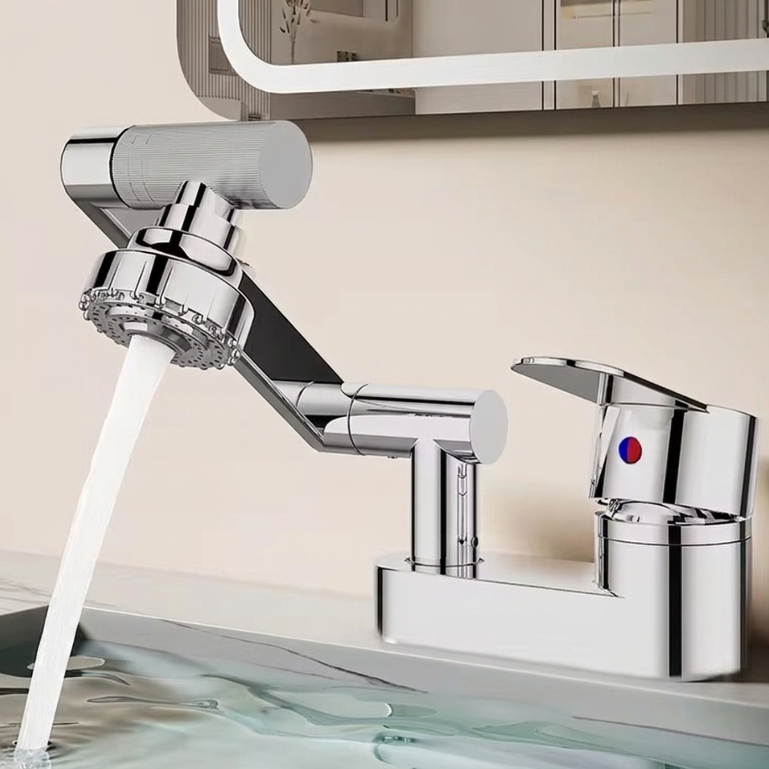 Swivora 2-Mode Rotating Nozzle Bathroom Sink Faucet