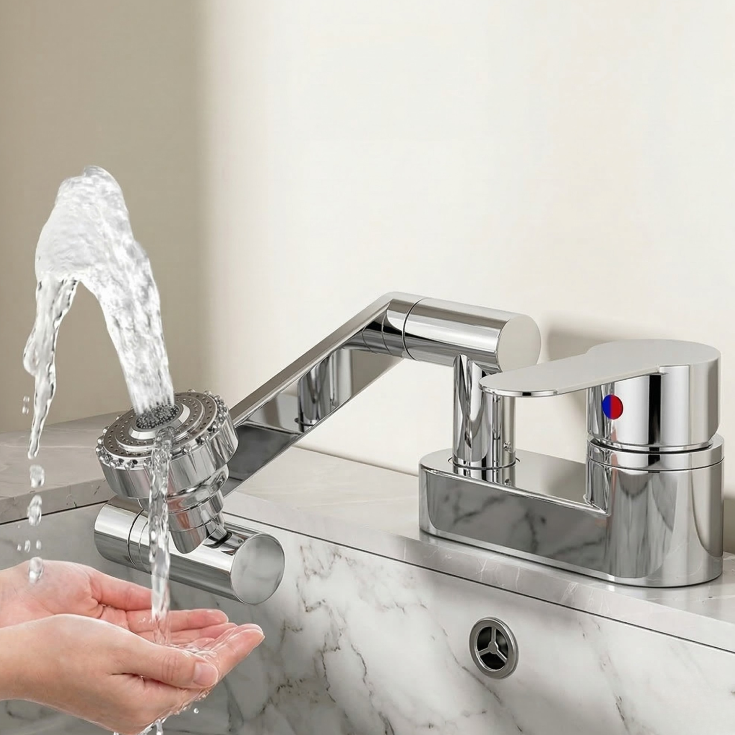 Swivora 2-Mode Rotating Nozzle Bathroom Sink Faucet