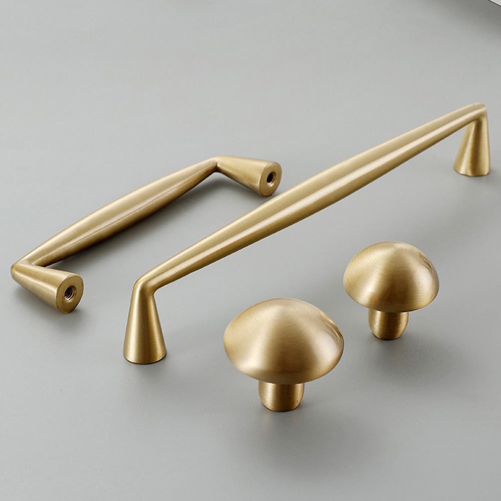 Comforsyco Tapered Brass Cabinet Pulls and Matching Round Knobs