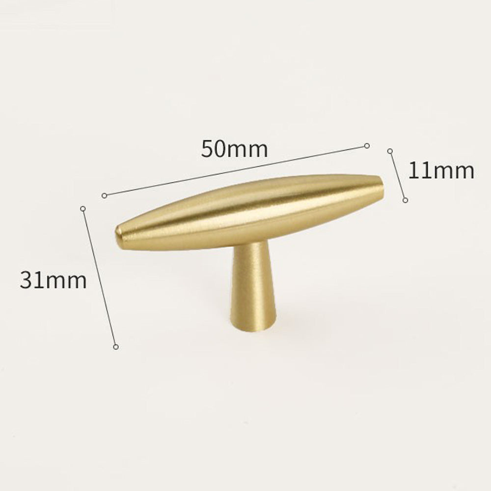 Comforsyco Tapered Solid Brass Cabinet Pulls and Knobs in Gold