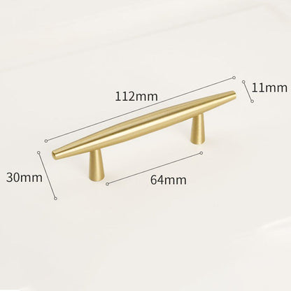 Comforsyco Tapered Solid Brass Cabinet Pulls and Knobs in Gold