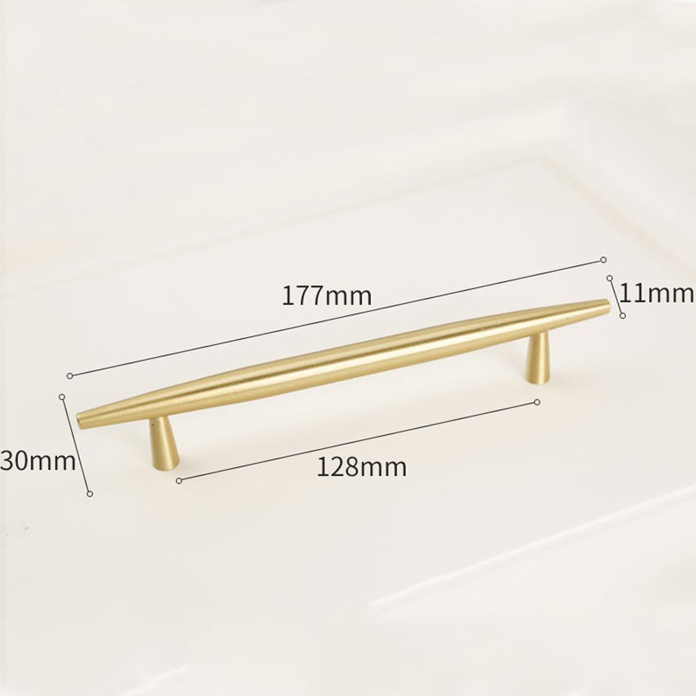Comforsyco Tapered Solid Brass Cabinet Pulls and Knobs in Gold