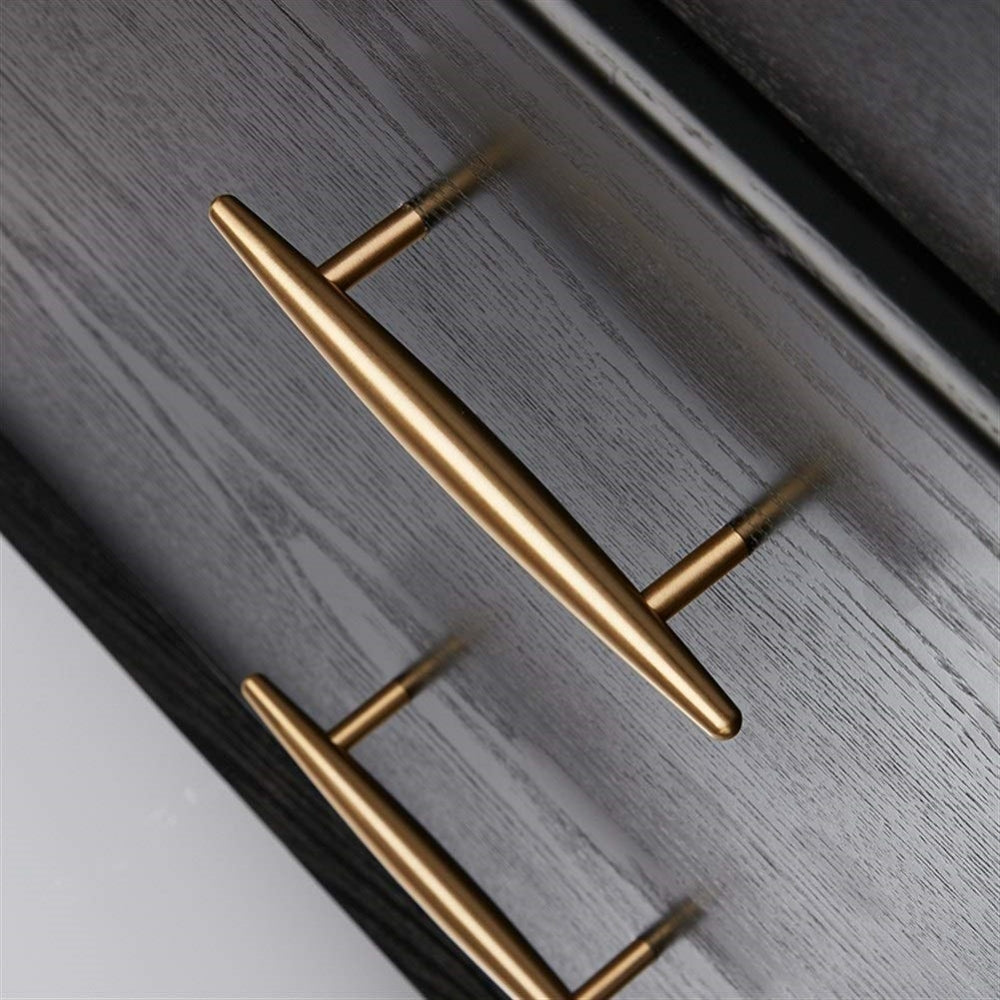 Comforsyco Tapered Solid Brass Cabinet Pulls and Knobs in Gold