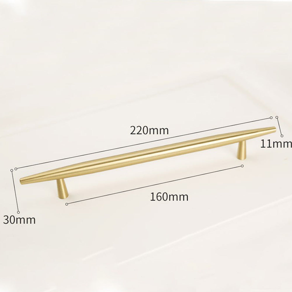 Comforsyco Tapered Solid Brass Cabinet Pulls and Knobs in Gold