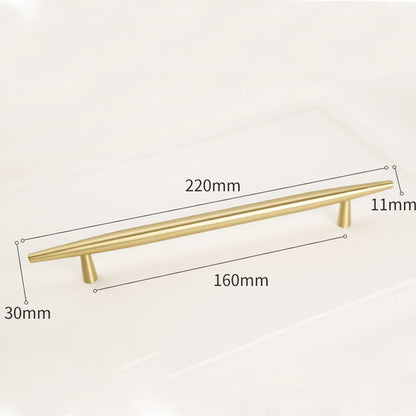 Comforsyco Tapered Solid Brass Cabinet Pulls and Knobs in Gold