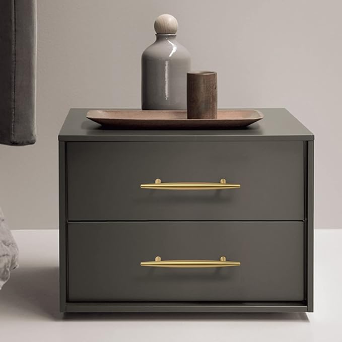 Comforsyco Tapered Solid Brass Cabinet Pulls and Knobs in Gold