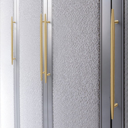 Comforsyco Tapered Solid Brass Cabinet Pulls and Knobs in Gold