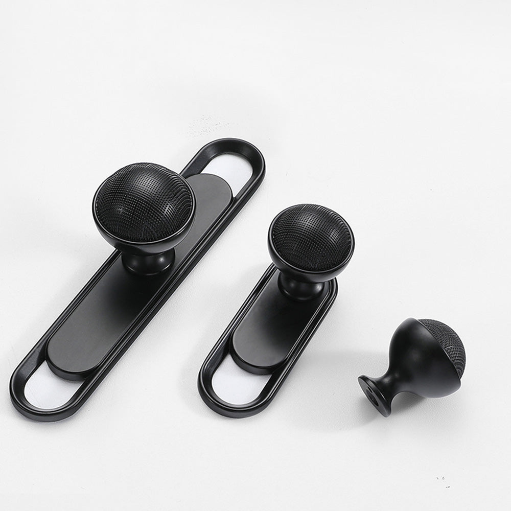 Comforsyco Textured Brass Cabinet Handles and Knobs in Gold / Black