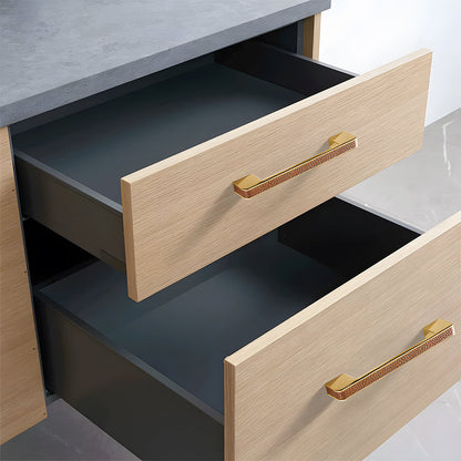 Comforsyco Textured Leather Inlay Cabinet Pulls and Knobs