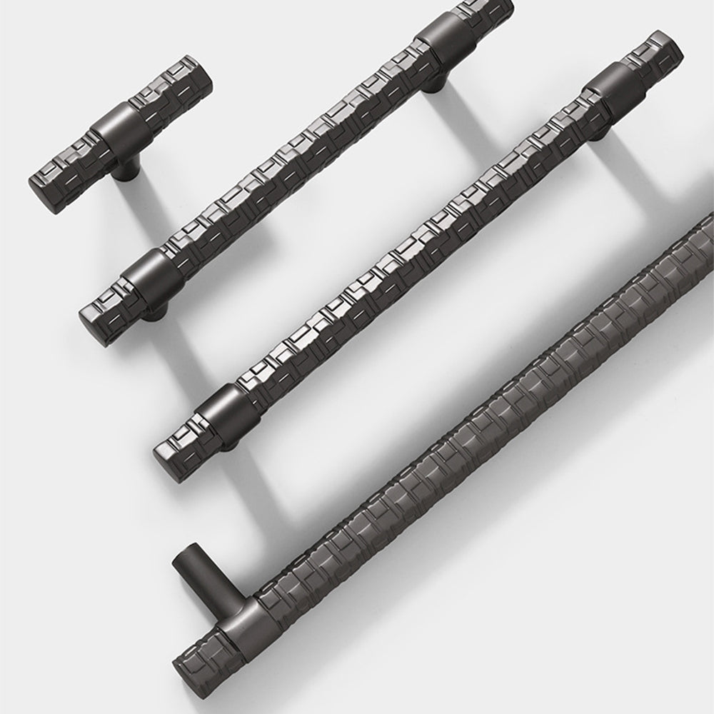 Comforsyco Textured T-Bar Zinc Alloy Cabinet Pulls and Drawer Handles