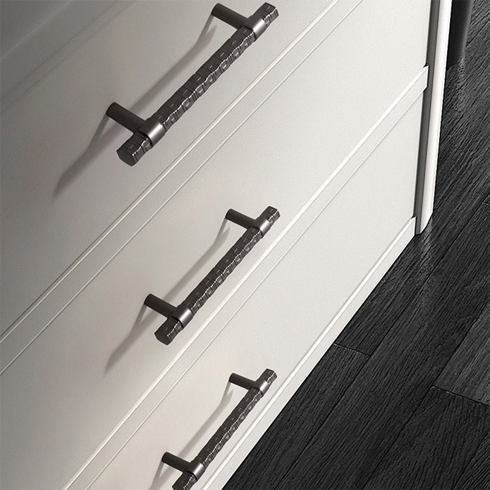 Comforsyco Textured T-Bar Zinc Alloy Cabinet Pulls and Drawer Handles