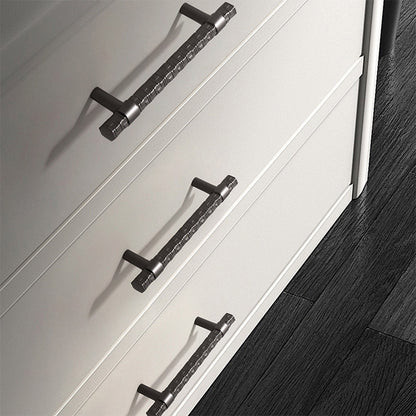 Comforsyco Textured T-Bar Zinc Alloy Cabinet Pulls and Drawer Handles
