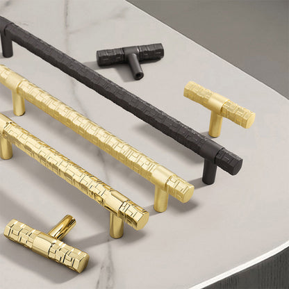 Comforsyco Textured T-Bar Zinc Alloy Cabinet Pulls and Drawer Handles