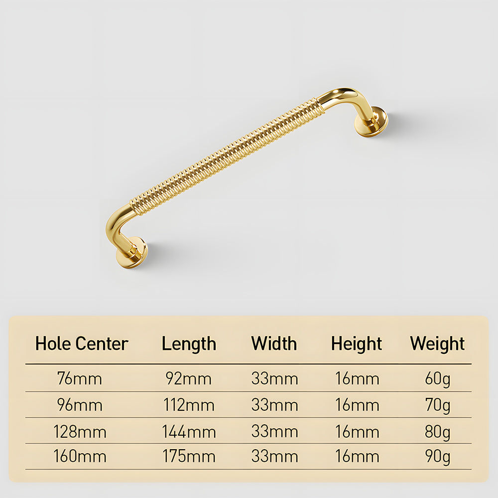 Comforsyco Threaded Ribbed Cabinet Handles and Pulls for Wardrobes