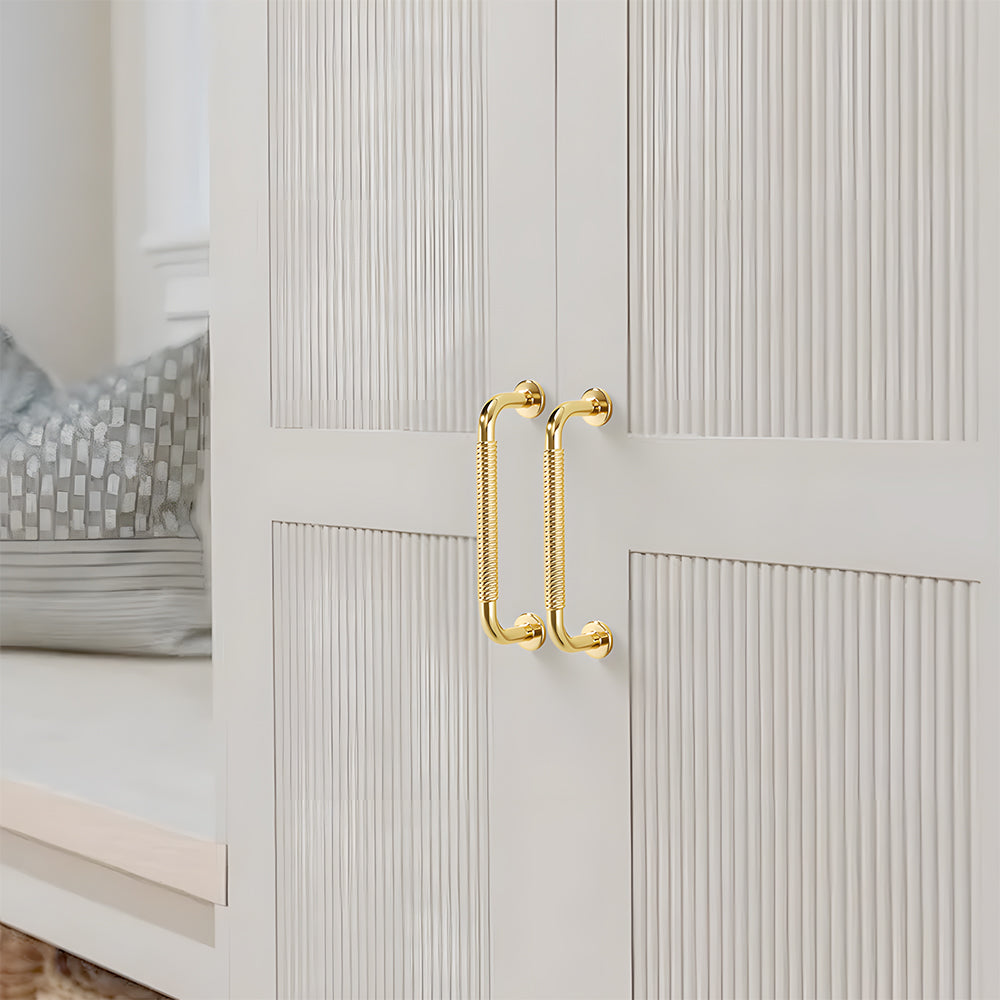 Comforsyco Threaded Ribbed Cabinet Handles and Pulls for Wardrobes