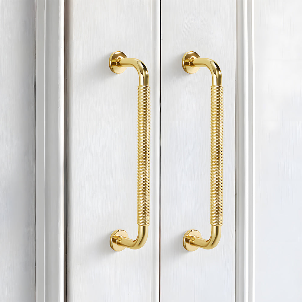 Comforsyco Threaded Ribbed Cabinet Handles and Pulls for Wardrobes